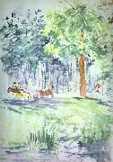 Berthe Morisot Carriage in the Bois de Boulogne painting